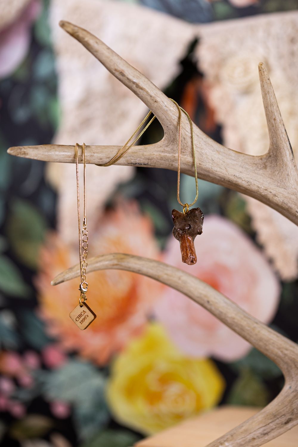 1990's Elfin Saddle Mushroom Necklace